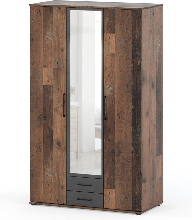 AZ-Home Kledingkast Karol 120 cm Kast Garderobekast Old Wood