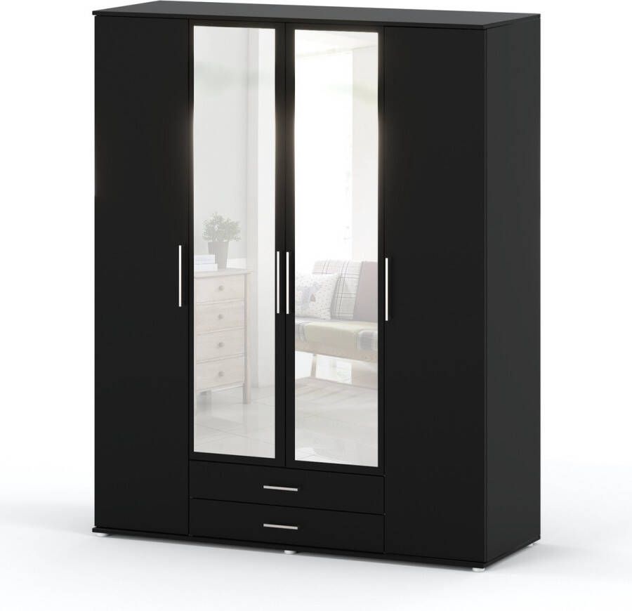 AZ-Home Kledingkast Karol Zwart 160 cm Kast Garderobekast