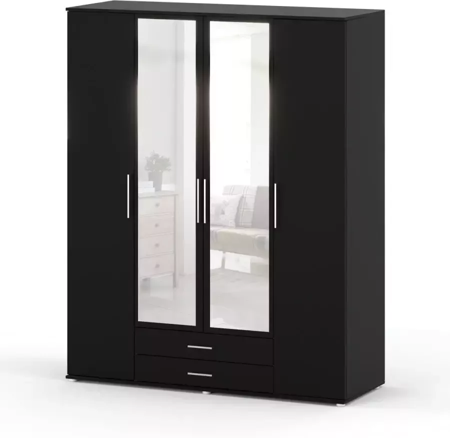 AZ-Home Kledingkast Karol Zwart 160 cm Kast Garderobekast