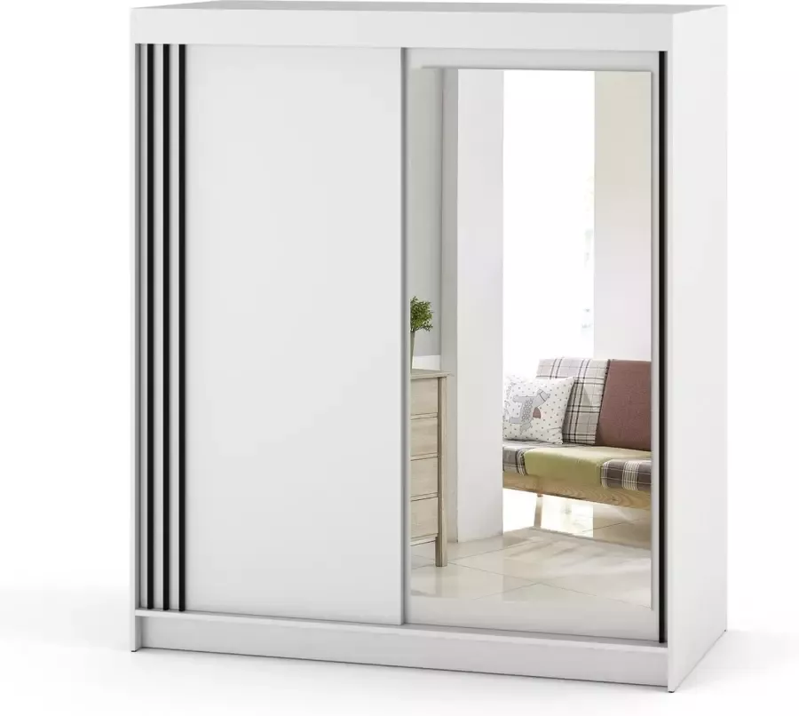 AZ-Home Kledingkast LUX 180 cm Wit Mat Kast Garderobekast Slaapkamer Opbergkast