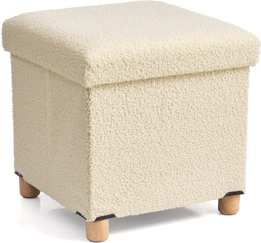 Azomor Comfortabele beige voetenbank met opbergruimte voor woonkamer en slaapkamer