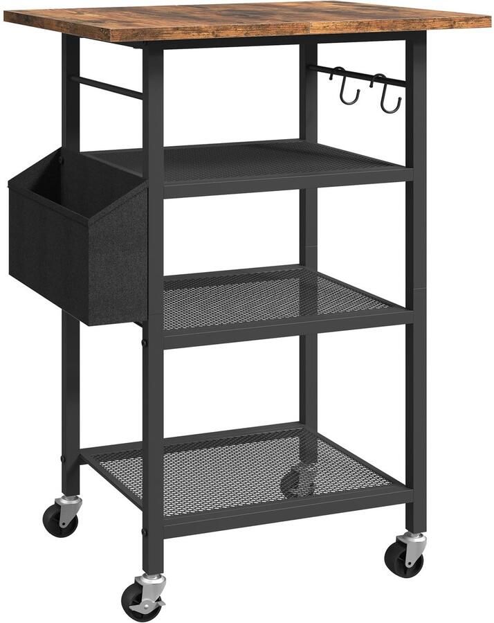 Azomor Compact en functioneel bureau voor printer met opbergruimte en wielen