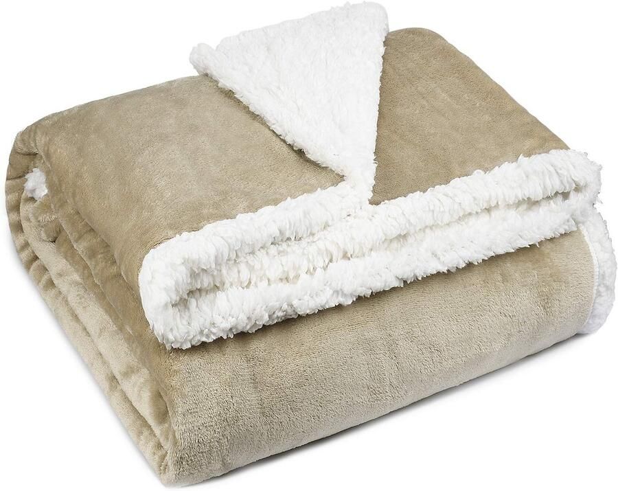 Azomor Dubbelzijdige warme fleece deken voor bank of bed geschikt voor alle seizoenen
