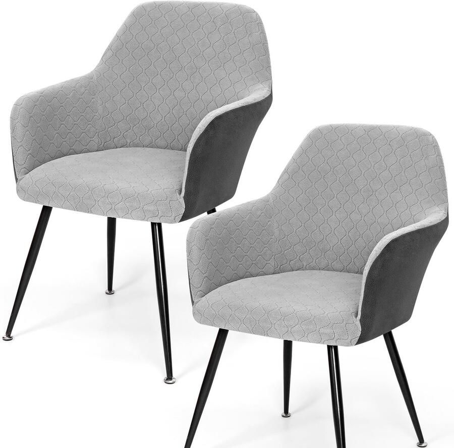 Azomor Elastische stoelbeschermers set van 2 voor eetkamer en woonkamer