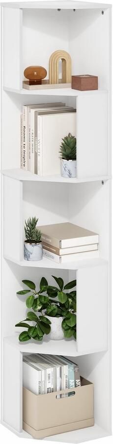 Azomor Elegant vrijstaand hoekrek met vijf niveaus voor elke ruimte