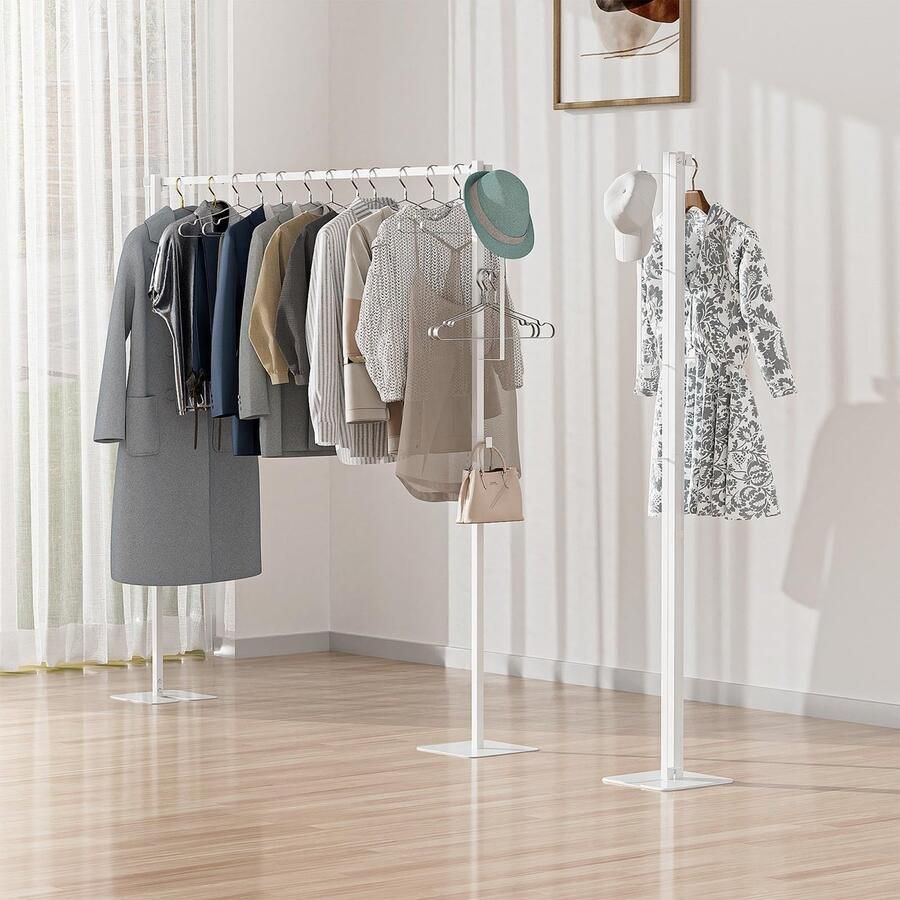Azomor Inklapbaar en verstelbaar kledingrek met antislip haken voor thuisgebruik