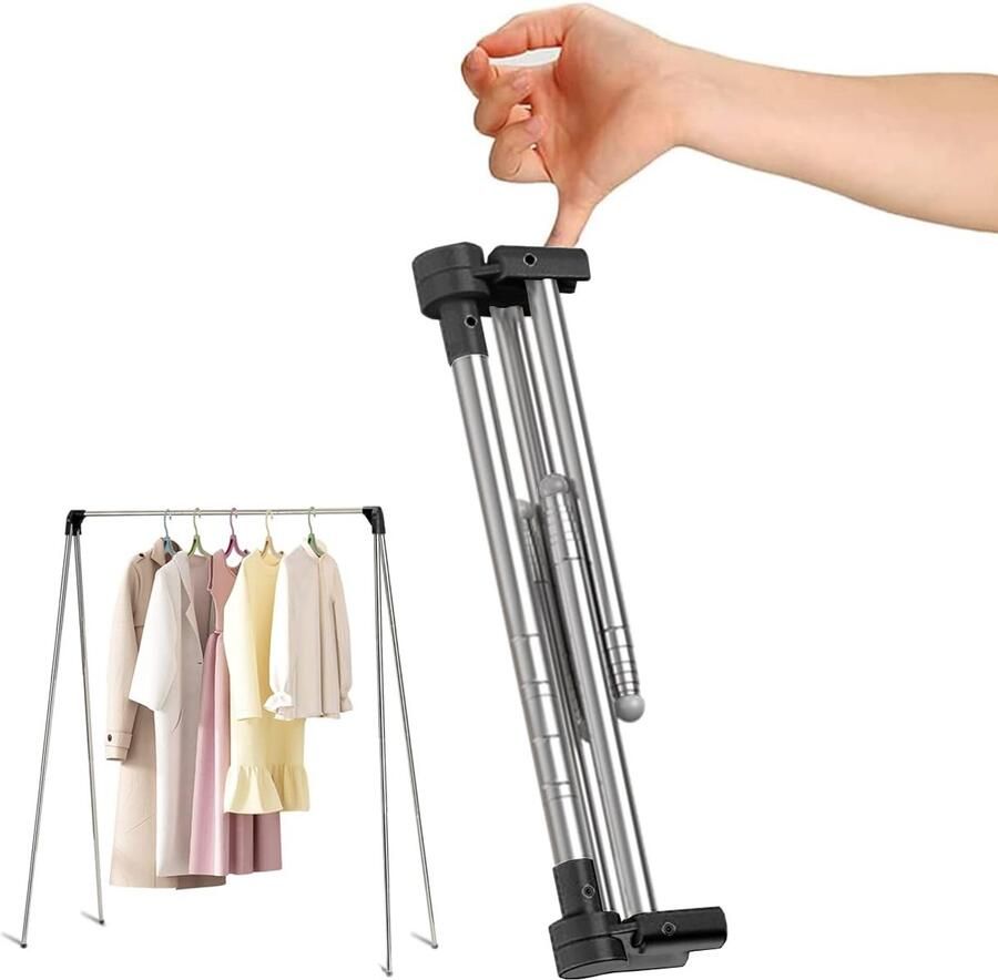 Azomor Lichtgewicht en draagbaar kledingrek voor reizen camping en dansactiviteiten