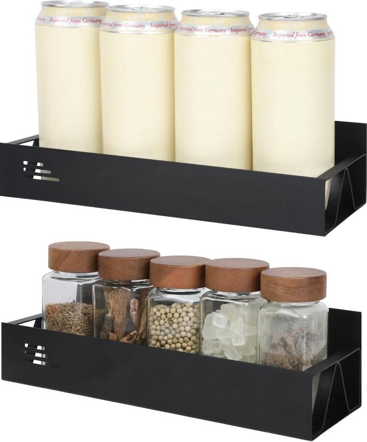 Azomor Magnetische opbergrekken set van 2 voor keuken en badkamer zonder boren