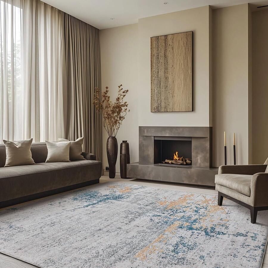 Azomor Modern vloerkleed met abstract ontwerp voor woonkamer en slaapkamer