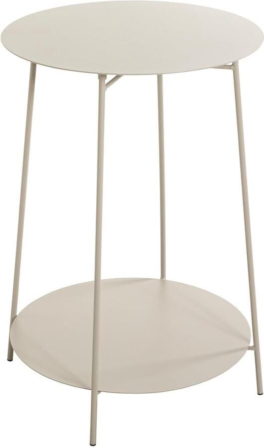 Azomor Moderne ronde bijzettafel van metaal in stijlvol grijs ontwerp