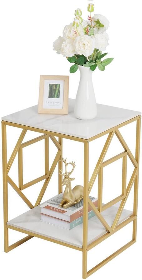 Azomor Moderne salontafel met gesinterde stenen en stevig metalen frame