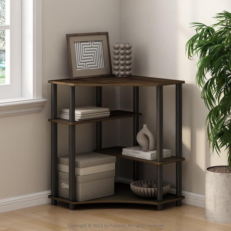 Azomor Multifunctioneel hoekrek met meerdere niveaus voor decoratie en boeken