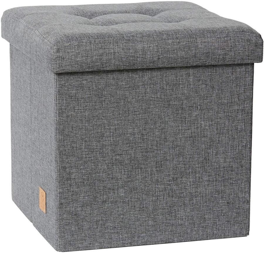 Azomor Opvouwbare Grijze Hocker met Opbergruimte en Comfortabel Zitvlak