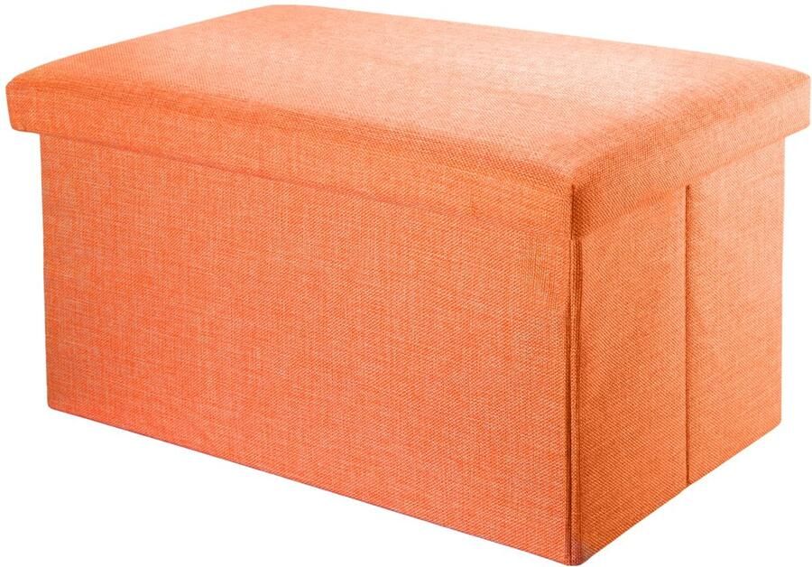 Azomor Opvouwbare kruk met opbergruimte en linnen uitstraling voor thuis