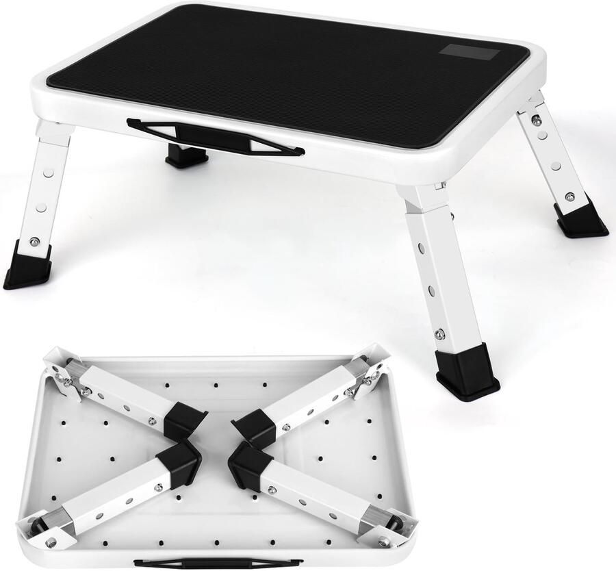 Azomor Opvouwbare verstelbare opstapkruk met antislip platform voor thuis en kantoor