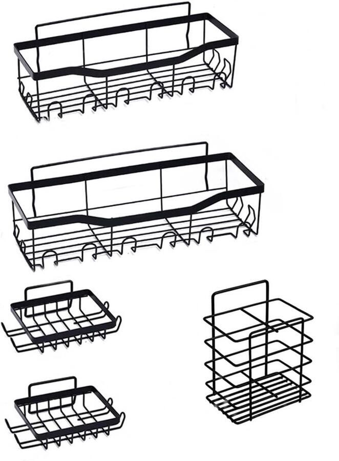 Azomor Roestvrijstalen badkamerorganiser met sterke kleeflaag en grootse capaciteit