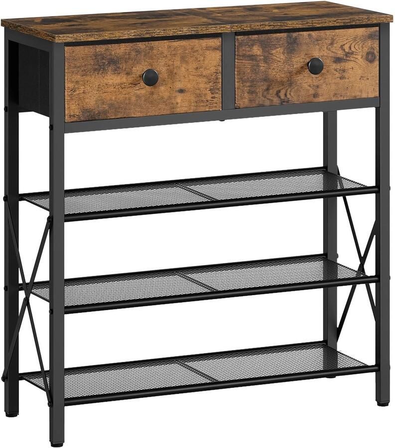 Azomor Ruim schoenenrek met vier niveaus en praktische opberglades voor de hal