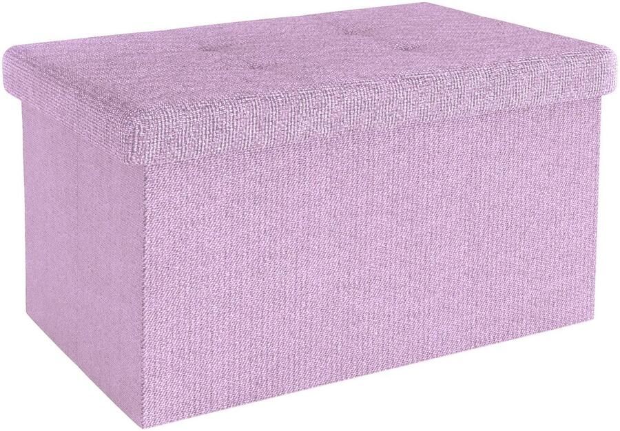 Azomor Ruime opvouwbare zitbank met opbergruimte in lotusroze kleur