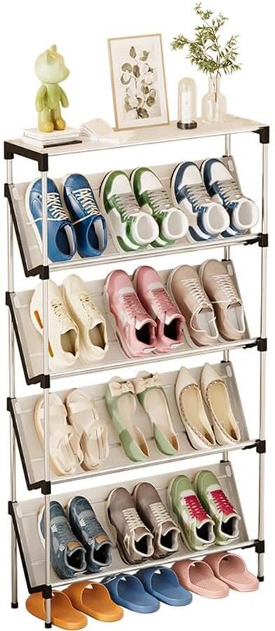 Azomor Ruimtebesparend metalen schoenenrek met 5 niveaus voor elke ruimte