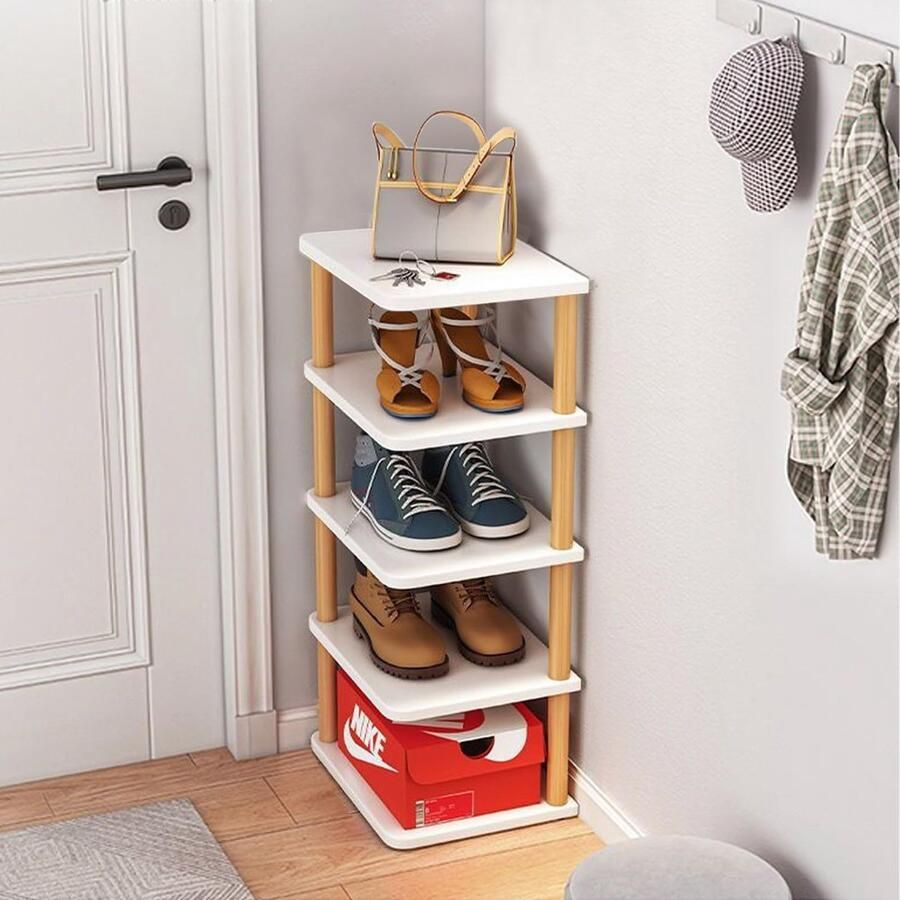 Azomor Ruimtebesparend verticaal schoenenrek met vijf niveaus voor elke ruimte