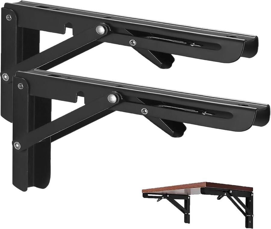 Azomor Ruimtebesparende inklapbare plankhouders van roestvrij staal voor toepassingen