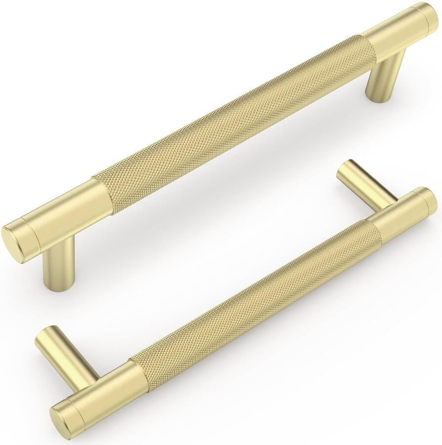 Azomor Set van 10 elegante gouden kastgrepen met geborstelde messing afwerking