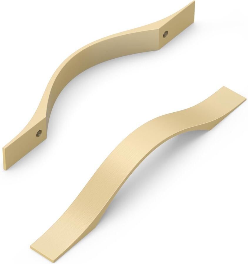 Azomor Set van 10 Moderne Messing Keukengrepen voor Kasten en Laden