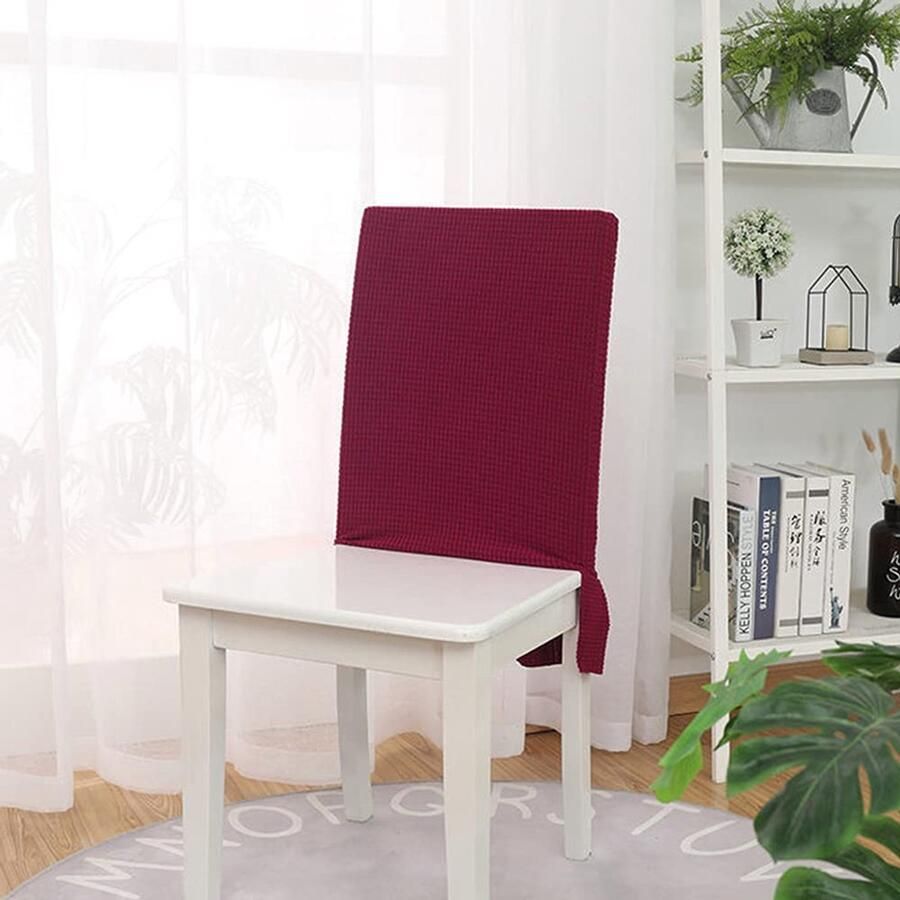 Azomor Set van 4 elastische jacquard stoelhoezen voor eetkamer en hotel