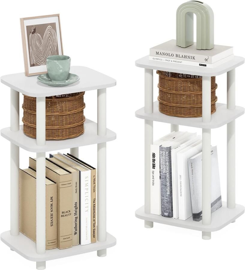 Azomor Set van twee moderne en minimalistische bijzettafels met afgeronde randen