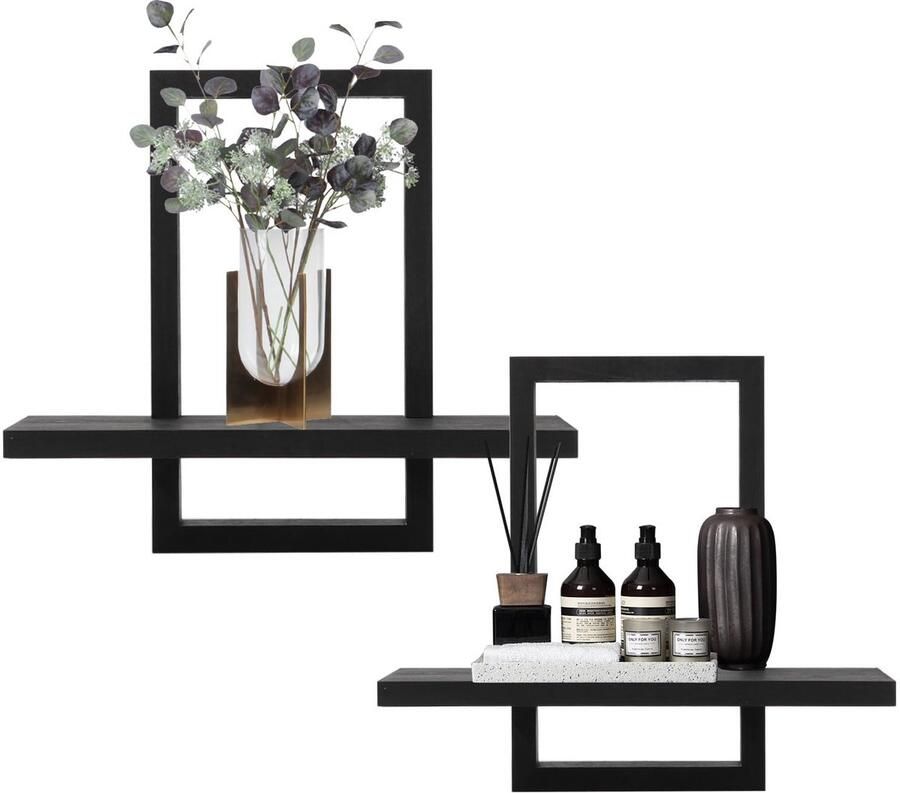 Azomor Set van twee zwevende wandplanken voor decoratie en opslag in huis