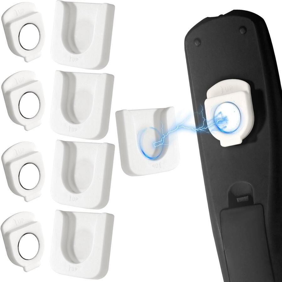 Azomor Set van vier witte magnetische houders voor afstandsbedieningen en apparaten