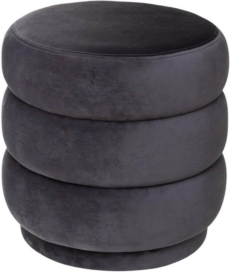 Azomor Stijlvolle en Comfortabele Fluwelen Kruk in Grijze Kleur voor Binnengebruik