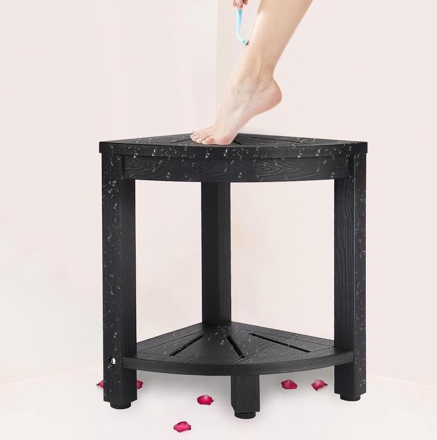 Azomor Stijlvolle en functionele hoekkruk met opbergruimte voor badkamer en meer