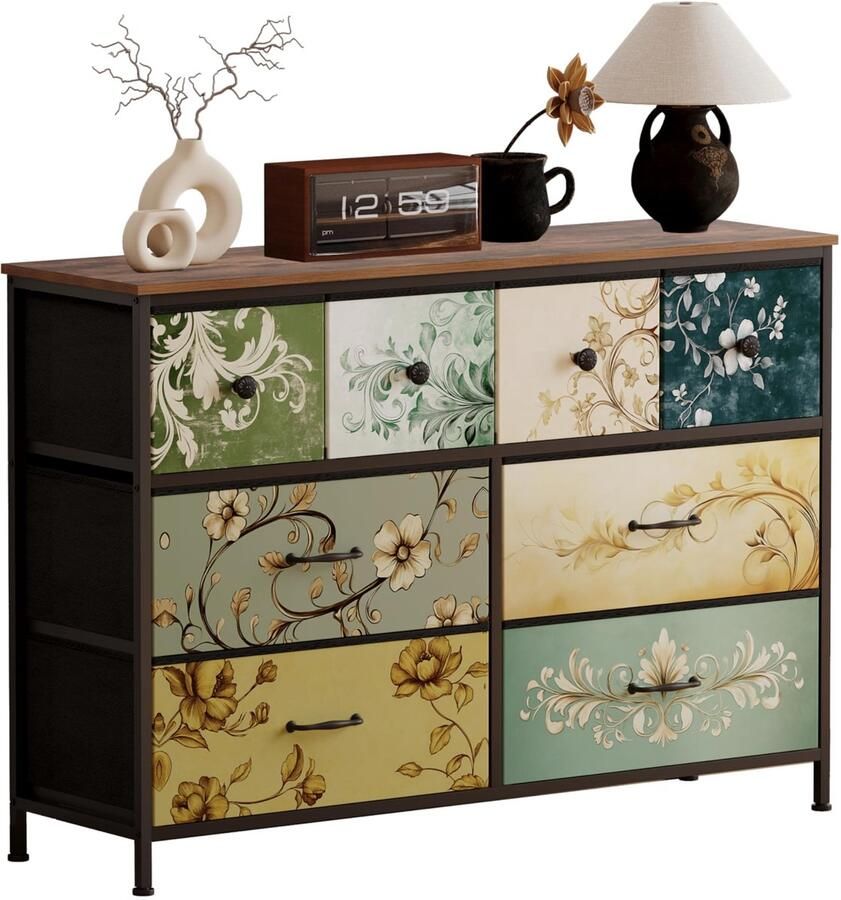 Azomor Stijlvolle en Praktische Ladekast met Retro Look en Ruime Opslagmogelijkheden