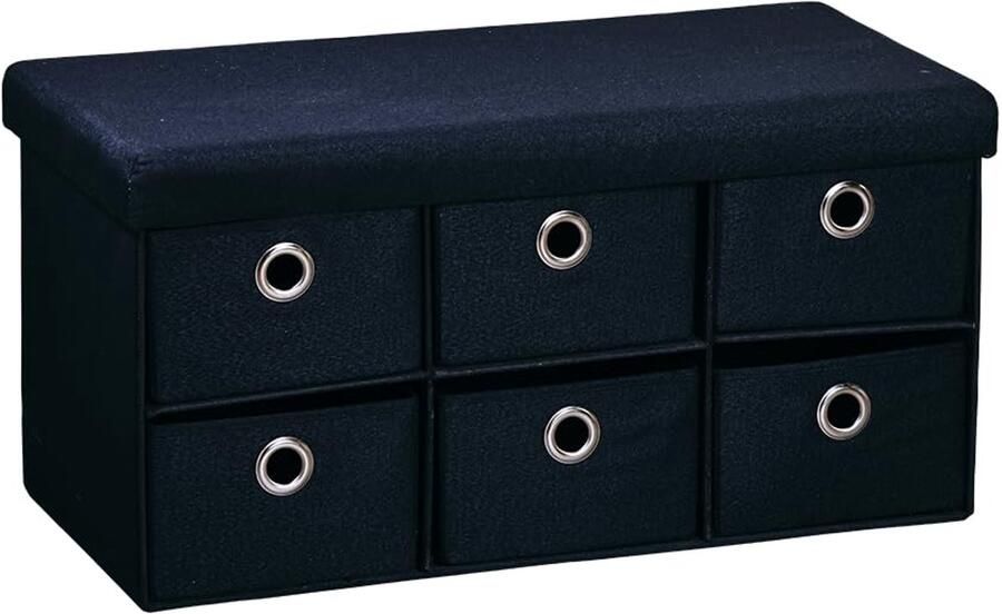 Azomor Stijlvolle zwarte bank met opbergruimte en comfortabele zitkussens