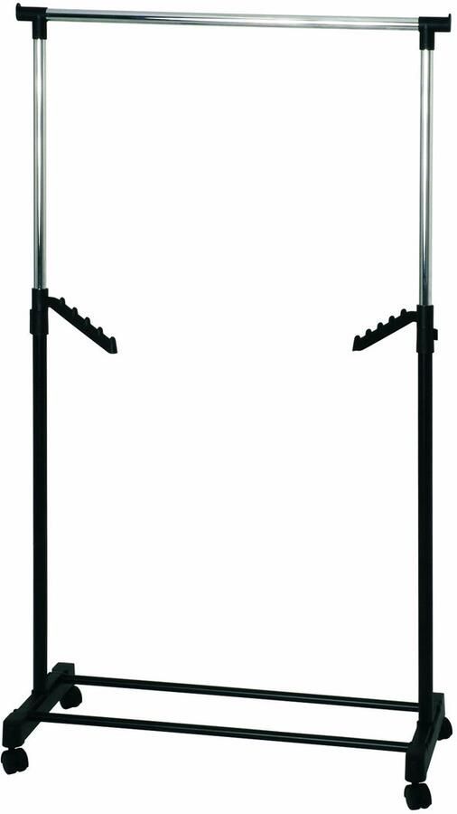 Azomor Verstelbare moderne kledingrek met chroom en zwart metalen ontwerp