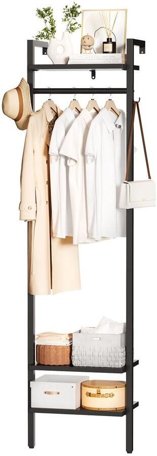 Azomor Vrijstaande kledingstandaard met metalen frame en opbergruimte voor slaapkamer