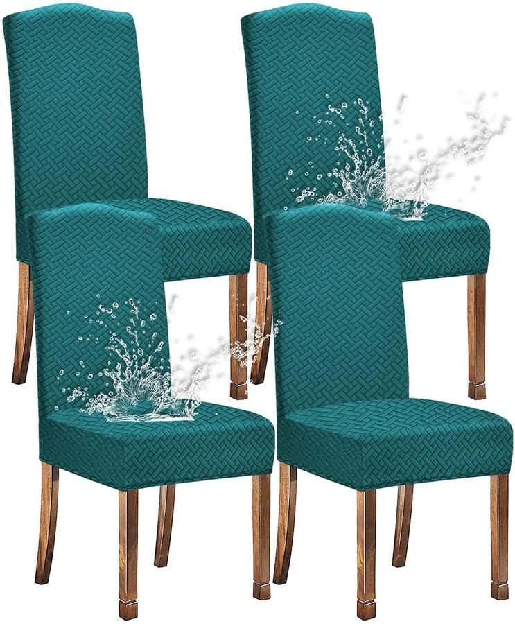 Azomor Waterafstotende stoelhoezen voor eetkamerstoelen in stijlvolle groene tint