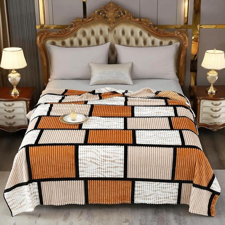 Azomor Zachte en warme plaid met ruitpatroon voor bank of bed 150x200 cm