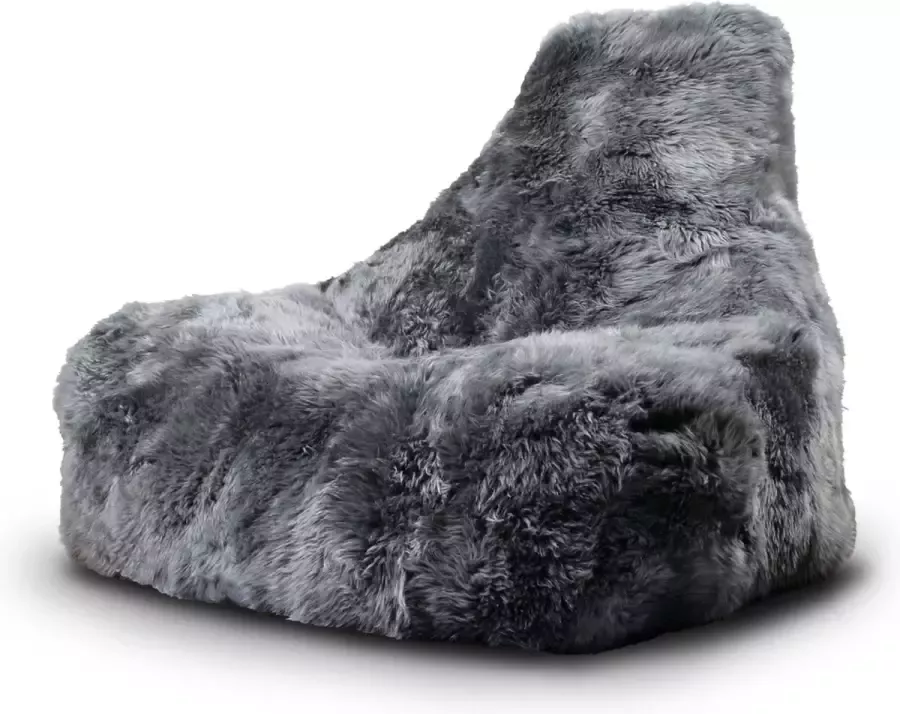Extreme Lounging b-bag mighty-b sheepskin grijs zitzak volwassenen ergonomisch indoor 100% schapenwol