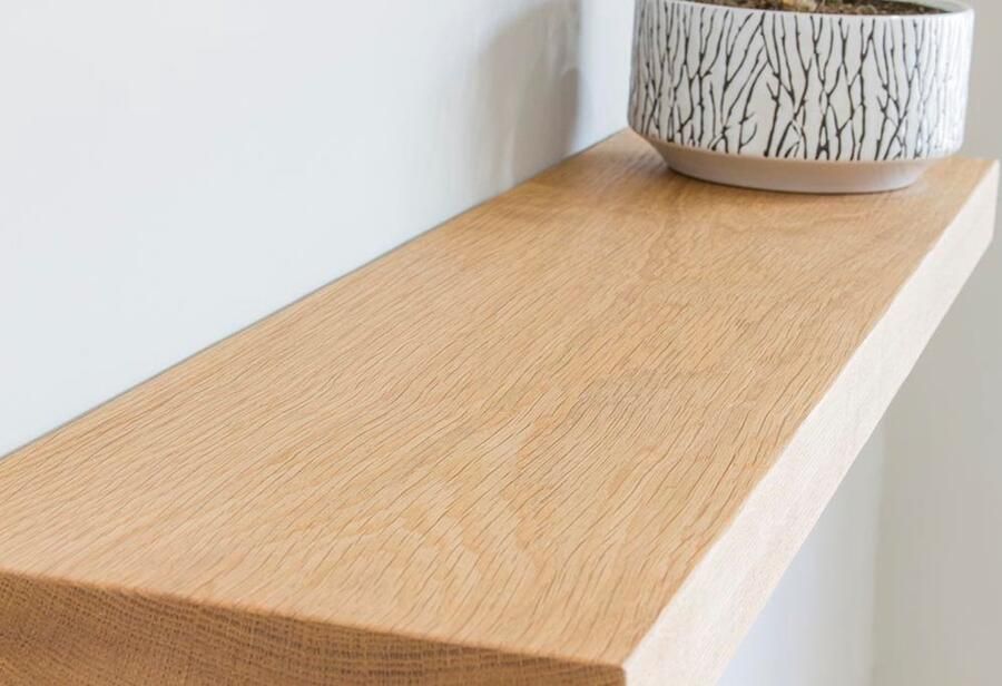 B-home-interieur.be Wandplank zwevend eiken recht 40 x 20 cm Eikenhouten wandplank Zwevende wandplank Fotoplank