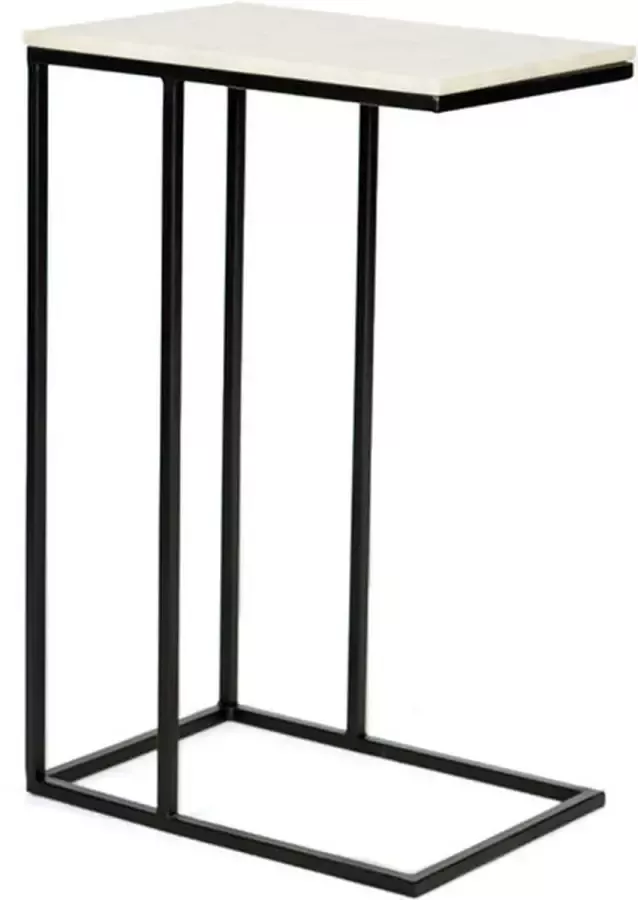 B-home-interieur.be Bijzettafel marmer wit zwart Frame Laptop tafel zetel tafel 70 cm hoog