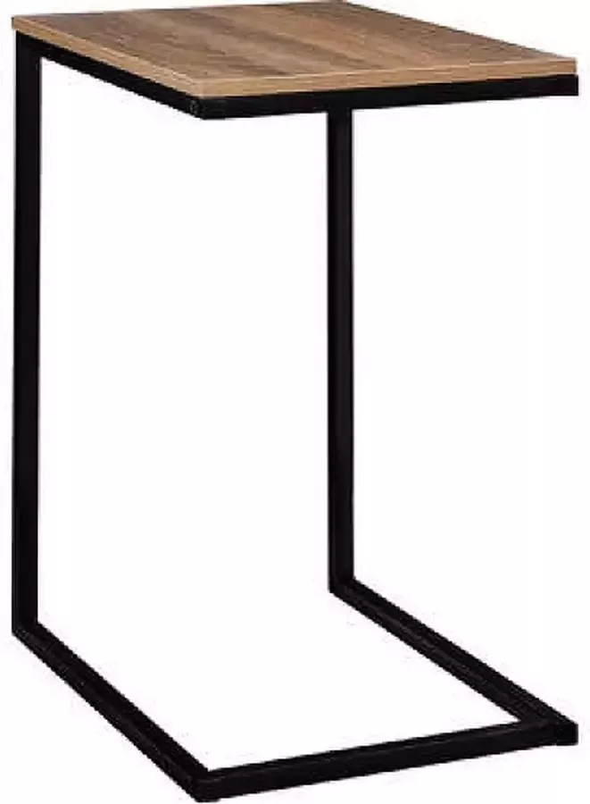 5five Bijzettafeltje Chevron hout metaal lichtbruin zwart 45 x 35 x H66 cm koffie tafel bank tafel