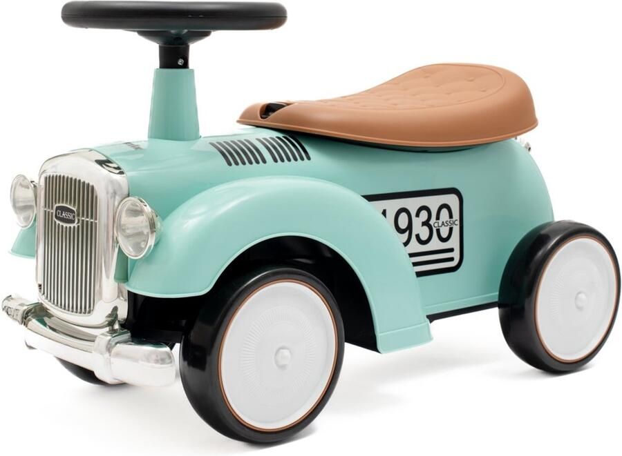 Baby Mix Retro Loopauto Mint – Loopwagen met Geluid en Opbergruimte