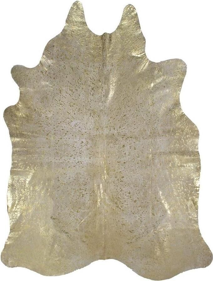 Mars & More Tapijt Vloerkleed Koeienhuid Goud Leder Bont 180x250x0 3cm