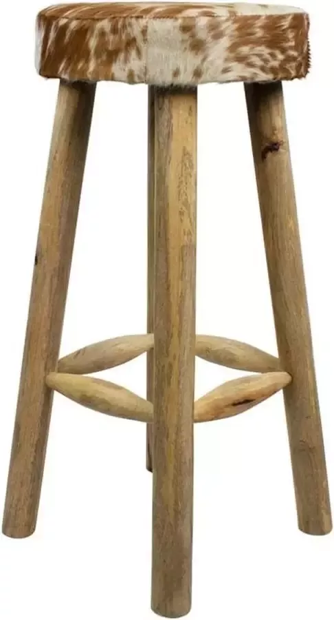 Back2Nature Barkruk koeienhuid bruin wit