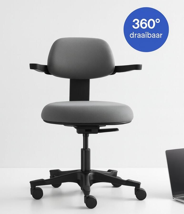 Backerz Ergonomische Werkkruk Bureaustoelen voor Volwassenen Volledig Verstelbaar tot 120kg Office Chair Gamestoel Zwart