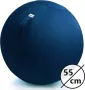 Backerz Zitbal Kantoor en Thuis 55 CM Luxe Yoga Bal Zitballen met Hoes Ergonomische Bureaustoel Bal Linnen Donkerblauw - Thumbnail 2