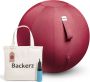 Backerz Zitbal Kantoor en Thuis 65 CM Luxe Yoga Bal Zitballen met Hoes Ergonomische Bureaustoel Bal Linnen Rood - Thumbnail 1