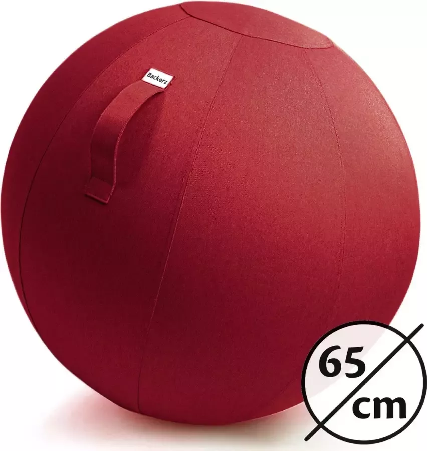 Backerz Zitbal Kantoor en Thuis 65 CM Luxe Yoga Bal Zitballen met Hoes Ergonomische Bureaustoel Bal Linnen Oranje